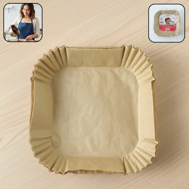 Square Air Fryer Disposable Paper Liner (50 Pcs Set 160mmx45mm)