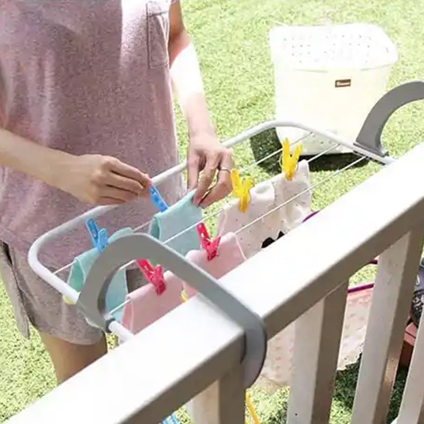0333 Metal Steel Folding Drying Rack For Clothes Balcony Laundry Hanger For Small Clothes Drying Hanger Metal Clothes Drying Stand Socks And Plant Storage Holder Outdoor Indoor Clothes-towel Drying Rack Hanging On The Door Bathroom