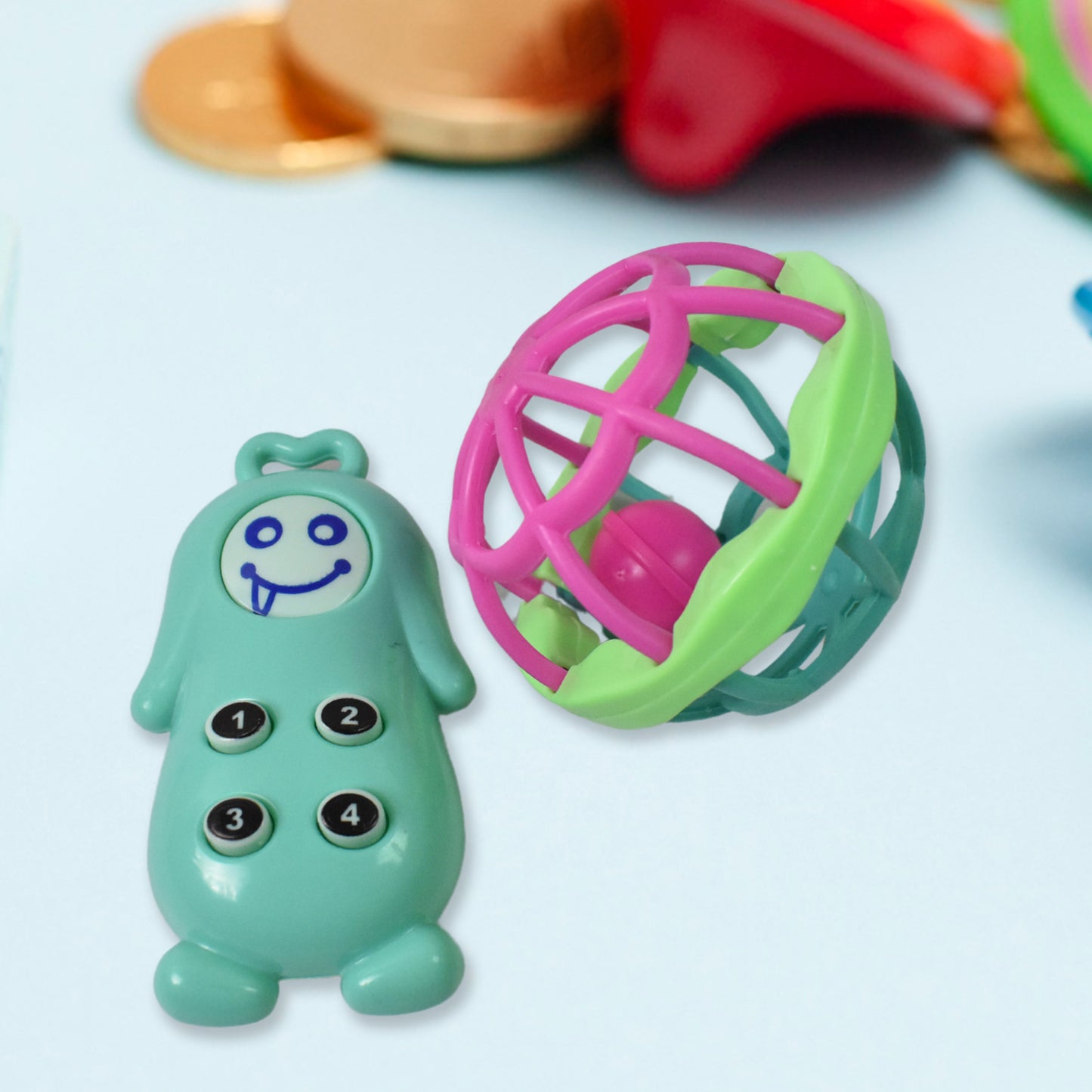 Kinder Rattles Classic Store Plastic Non-toxic Shake And Grab Ball Baby Rattles Teethers (8 Pcs Set)