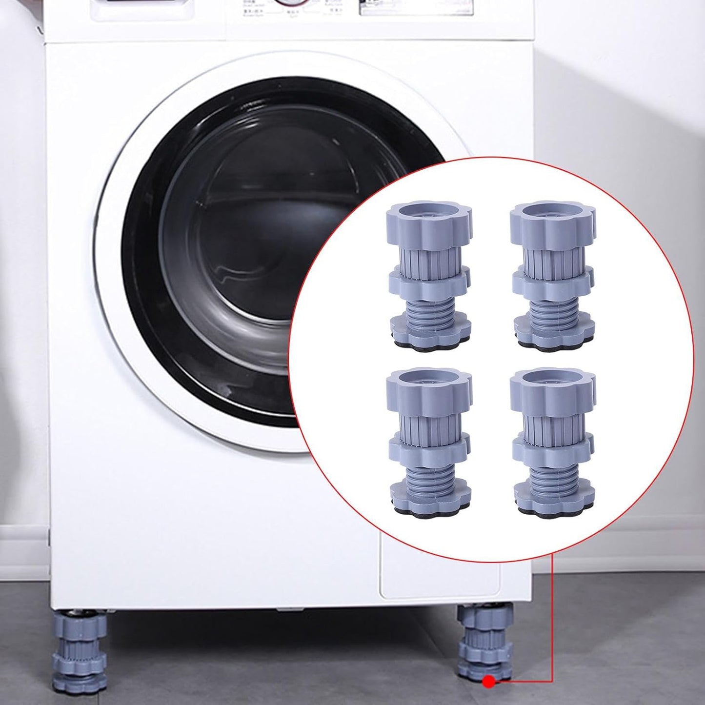 4695 Washing Machine Support Anti Vibration Washing Machine Support Adjustable Washer Anti Vibrasion Pads Washer Dryer Pedestals Washing Machine Accessory Anti- Skid Pad Pvc Lifting Pad Non-slip ( 4 Pc Set )