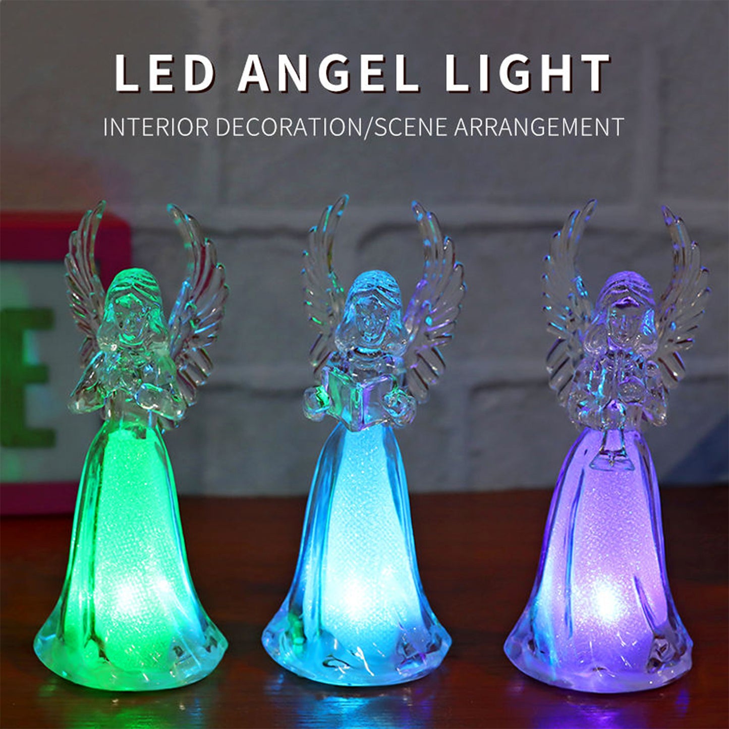 Battery Operated Led Angel Decorative Lights (4 Pc Set)