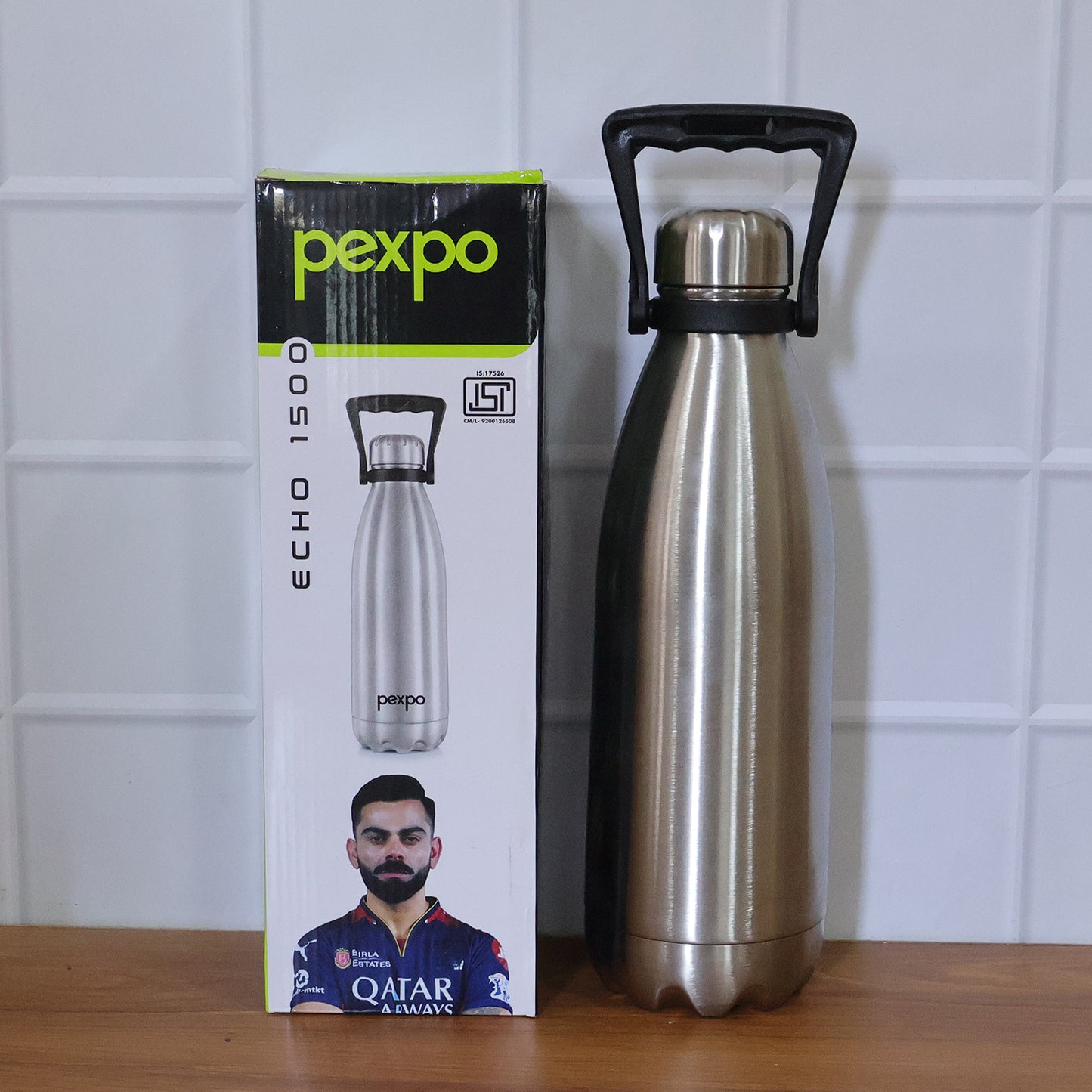 Pexpo Echo Vacuum Insulated Hot Cold Stainless Steel Water Bottle 1500 Ml