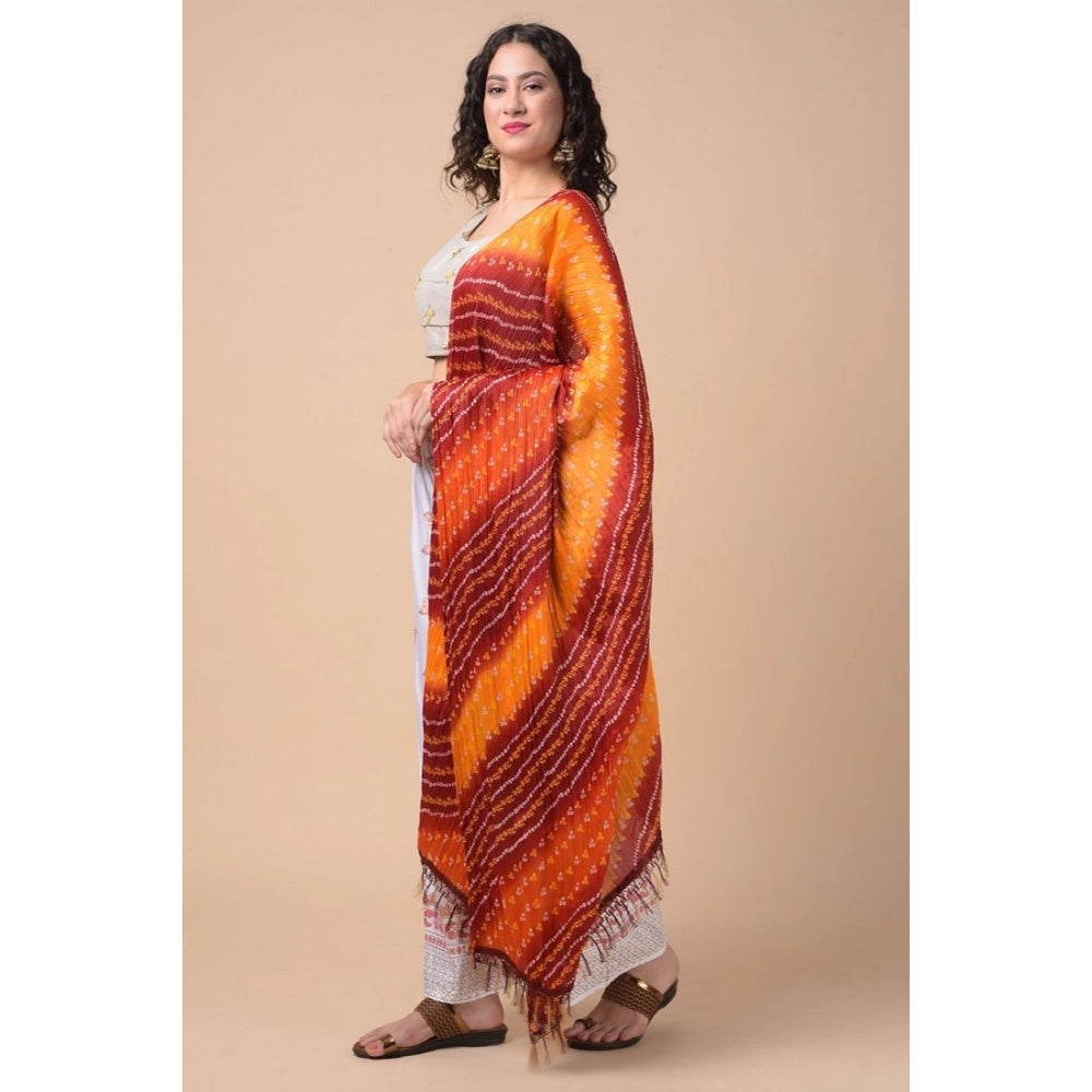 Generic Women's Chanderi Printed Dupatta (Multicolor, Length: 2.25 to 2.50 Mtr)