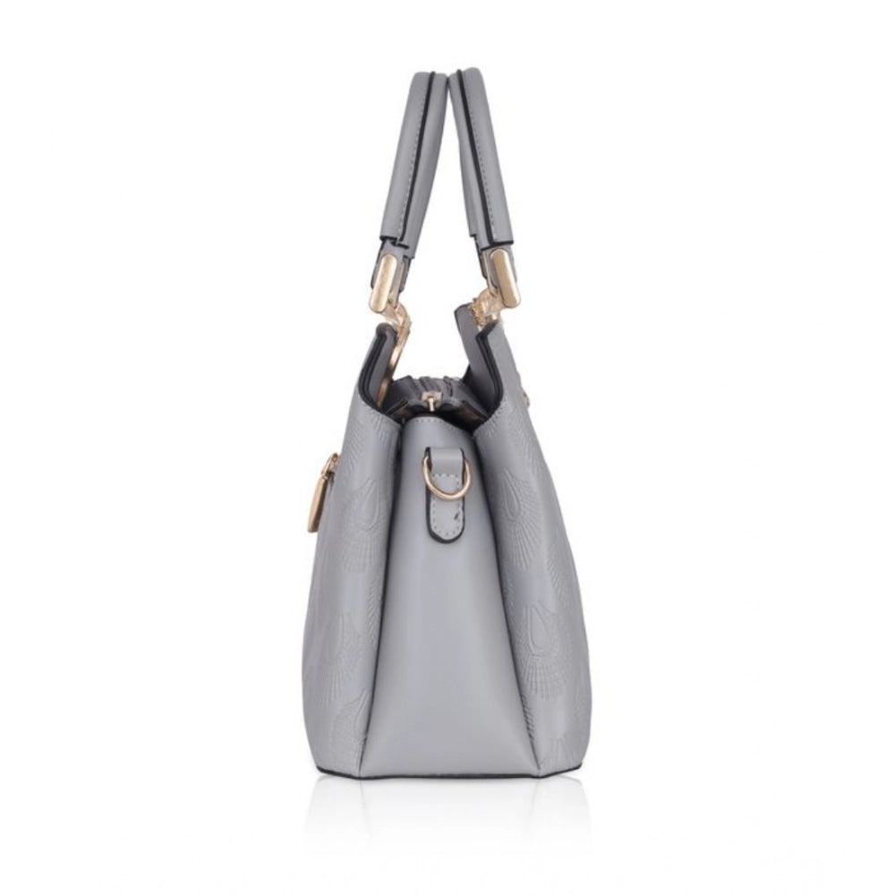 Generic Women's Faux Leather Printed Adjustable Long Belt Handbag (Grey)