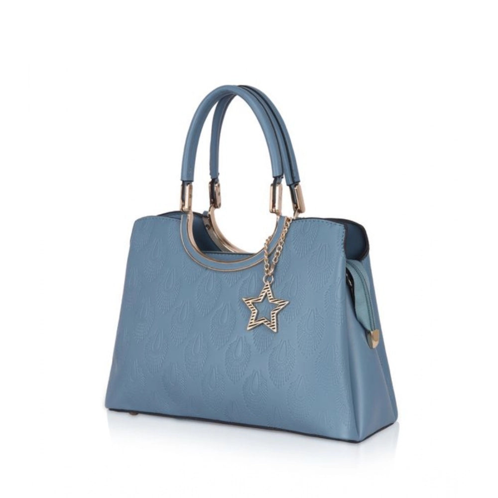 Generic Women's Faux Leather Printed Adjustable Long Belt Handbag (Blue)