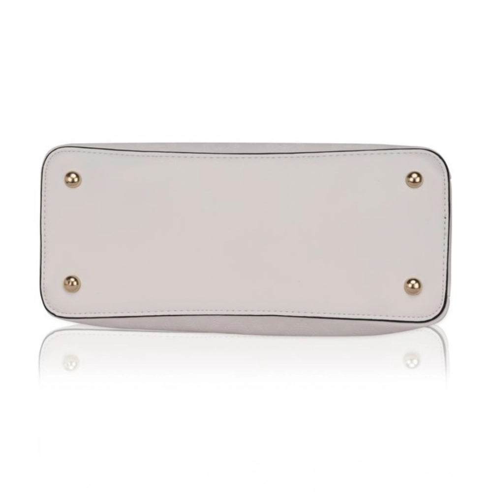 Generic Women's Faux Leather Printed Adjustable Long Belt Handbag (White)