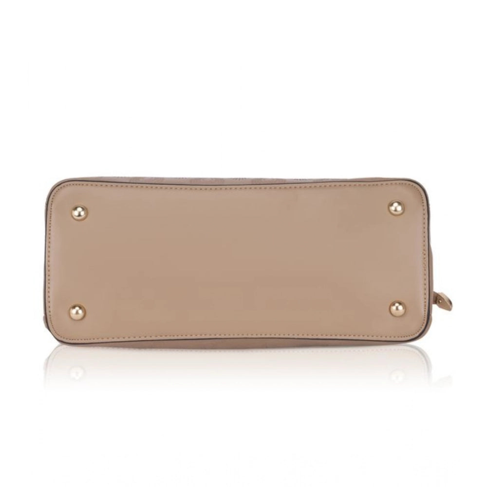 Generic Women's Faux Leather Printed Adjustable Long Belt Handbag (Khaki)