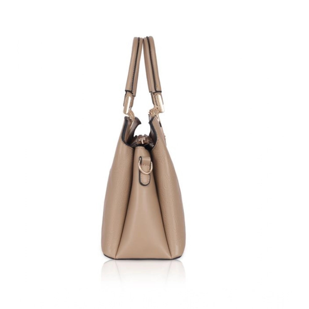 Generic Women's Faux Leather Printed Adjustable Long Belt Handbag (Khaki)