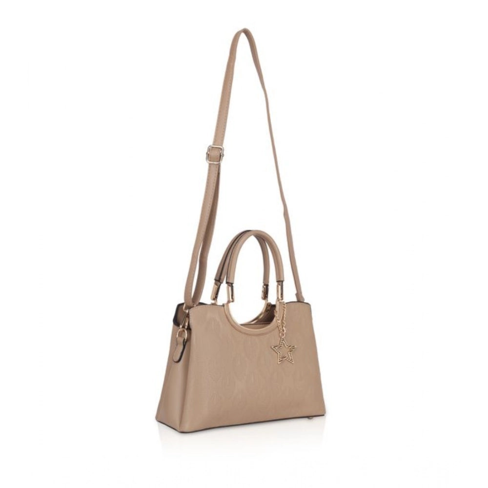 Generic Women's Faux Leather Printed Adjustable Long Belt Handbag (Khaki)