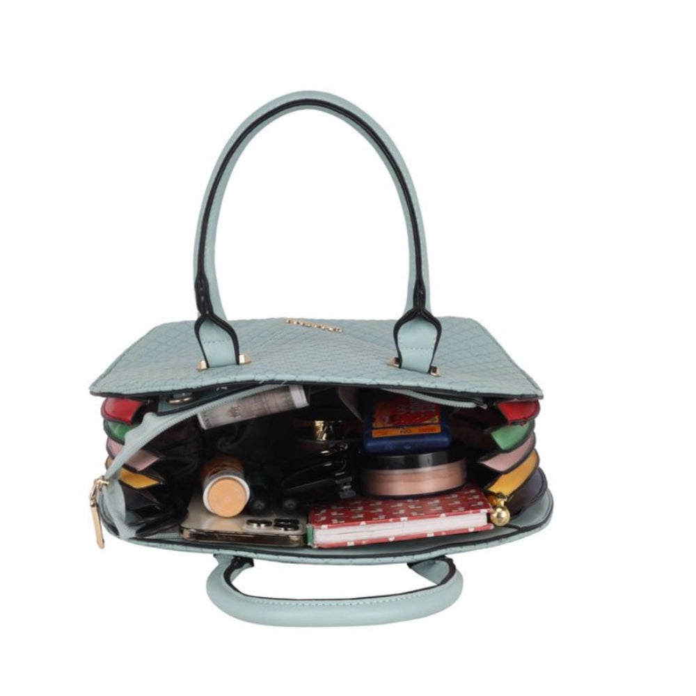 Generic Women's Faux Leather Printed Adjustable Long Belt Handbag (Green)