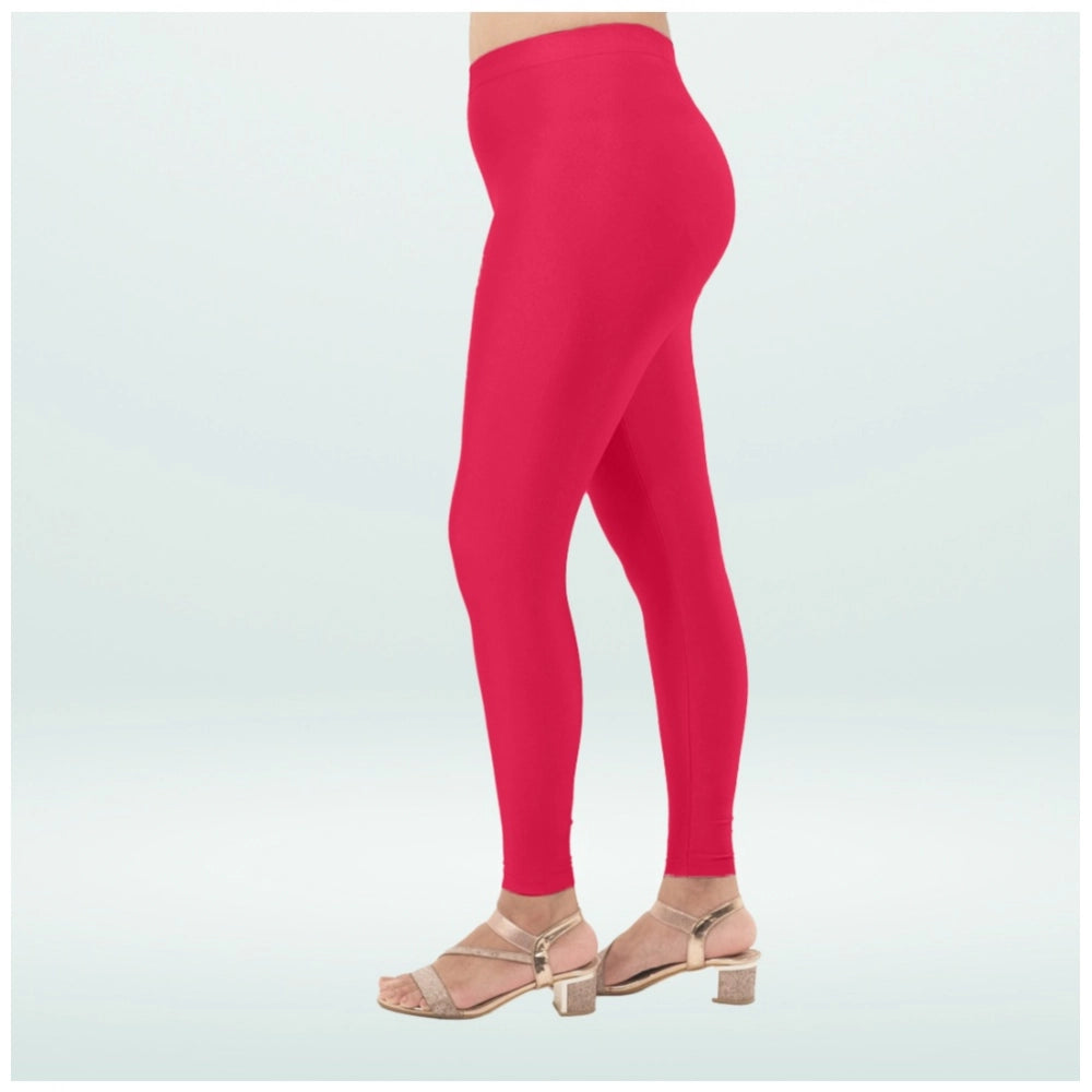 Generic Women's Cotton Blended Solid Shimmer Ankle leggings (Rani)