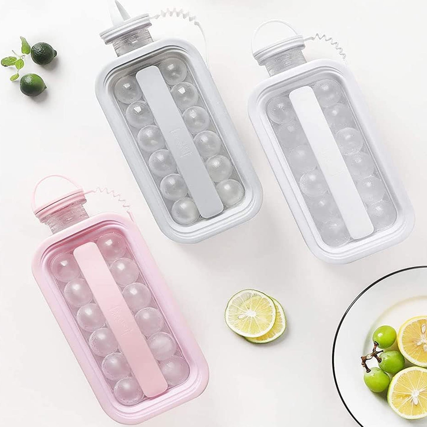 Ice Cube Trays 2 In 1 Portable Ice Ball Maker 17 Round Ice Cube Mold (1 Pc)
