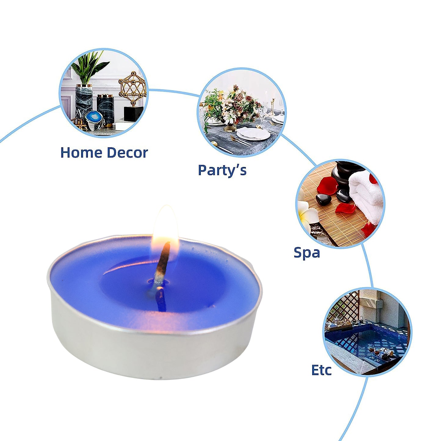 Blue Scented Tea Light Candles (25 Pc Set)
