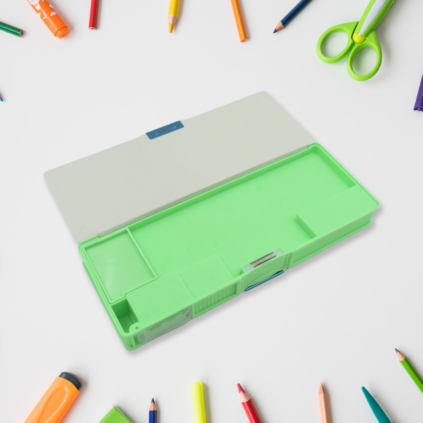 4251 Multipurpose Compass Box Pencil Box With 2 Compartments For School Cartoon Printed Pencil Case For Kids Birthday Gift For Girls Boys Cartoon Printed Pencil Case For Kids.