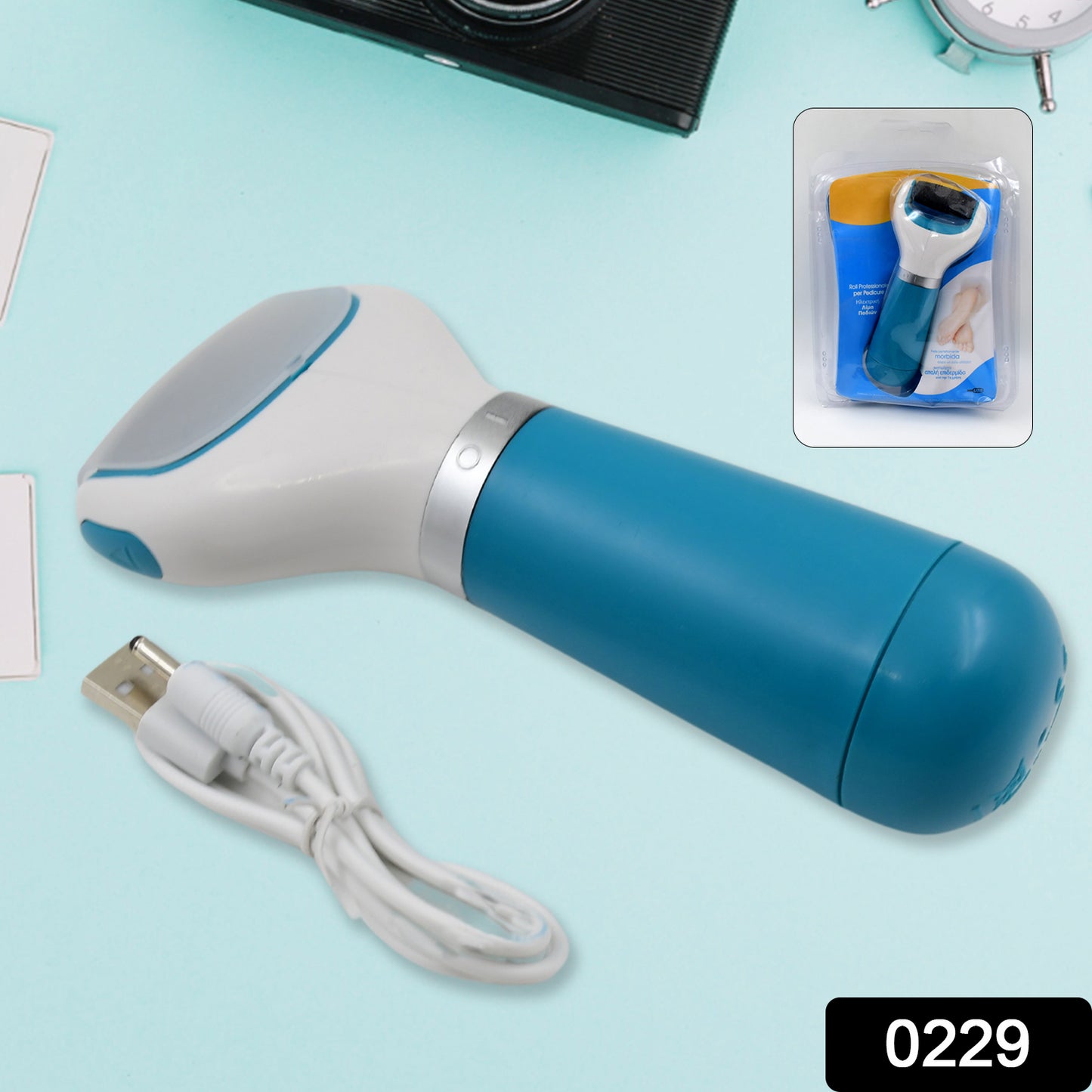 0229 Electronic Dry Foot File Callous Remover For Feet Electric Foot With Roller Hard And Dead Skin- Regular Coarse Baby Smooth Feet In Minutes. For In Home Padicure Foot Care Battery Powered Usb (Battry Not Included)
