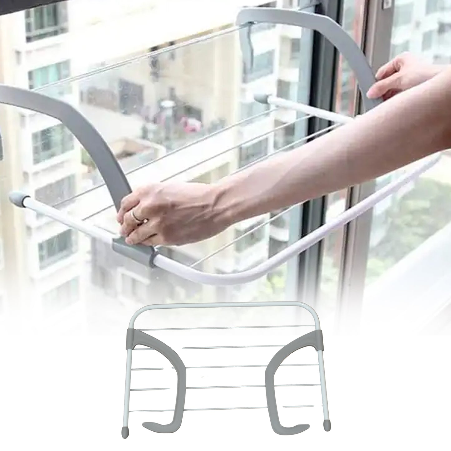 0333 Metal Steel Folding Drying Rack For Clothes Balcony Laundry Hanger For Small Clothes Drying Hanger Metal Clothes Drying Stand Socks And Plant Storage Holder Outdoor Indoor Clothes-towel Drying Rack Hanging On The Door Bathroom