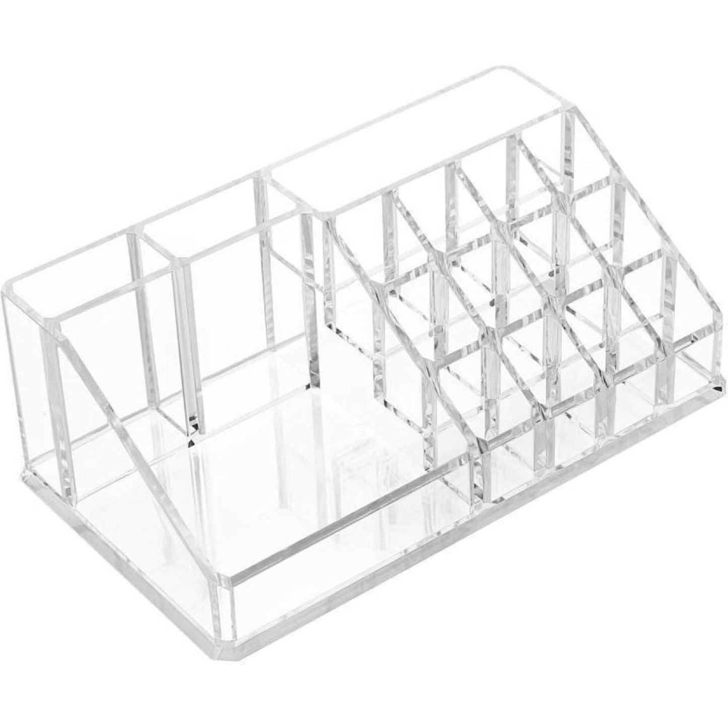 6282 16 Compartment Cosmetic Makeup Jewellery Lipstick Storage Organiser Box Cosmetic Storage Box Make-up Lipstick Organizer Lipstick Holder Case Transparent