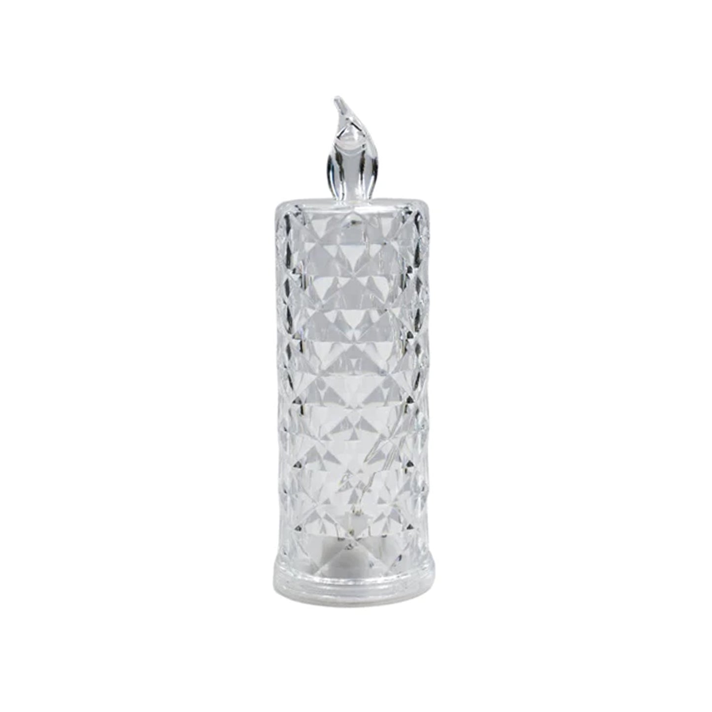 8439 Rose Candles Led Flameless And Smokeless Decorative Acrylic Transparent Candles Led Tea Light Candle Perfect For Gifting Home Diwali Christmas Crystal Candle Lights (1 Pc) (Moq - 12 Pc )