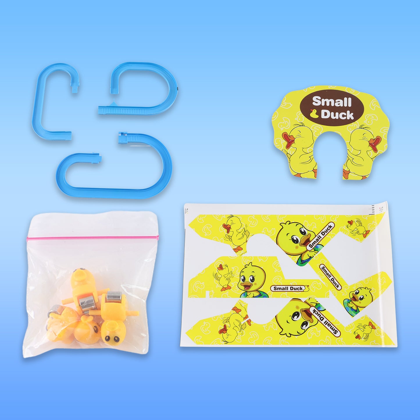 Lala Small Duck Climb Stairs Toy Roller Coaster With Flashing Lights Music (3 Ducks)