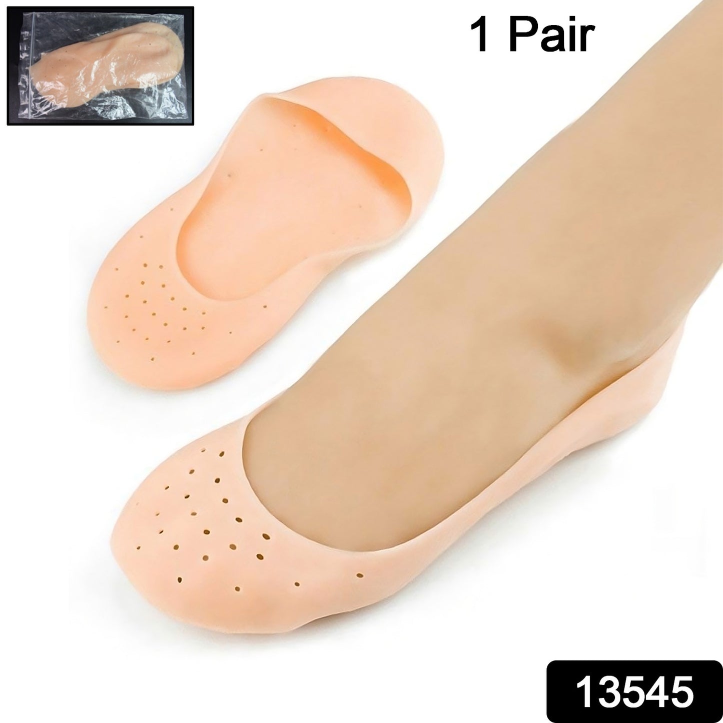 Anti-crack Full Length Silicone Foot Protector Moisturizing Socks (1 Pair Mix Size)