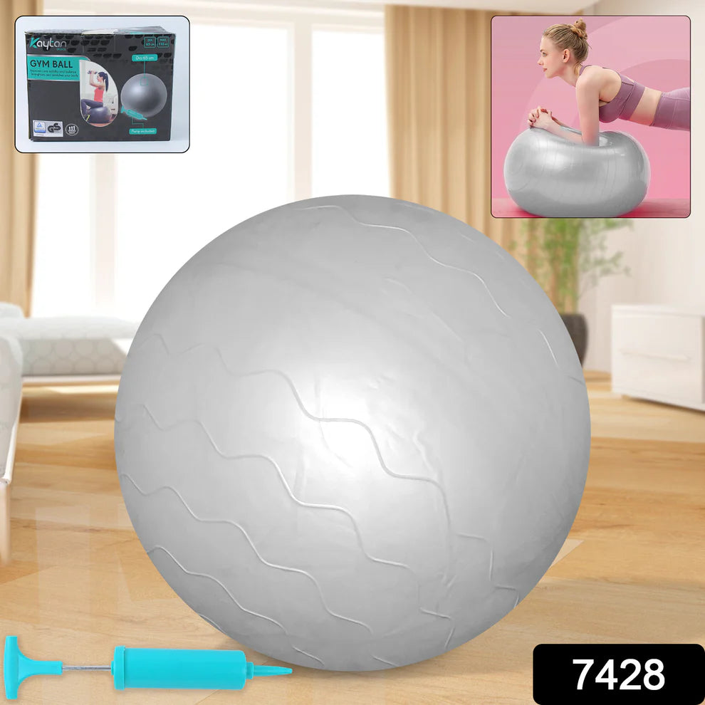 7428 Heavy Duty Gym Ball Non-slip Stability Ball With Foot Pump For Total Body Fitness