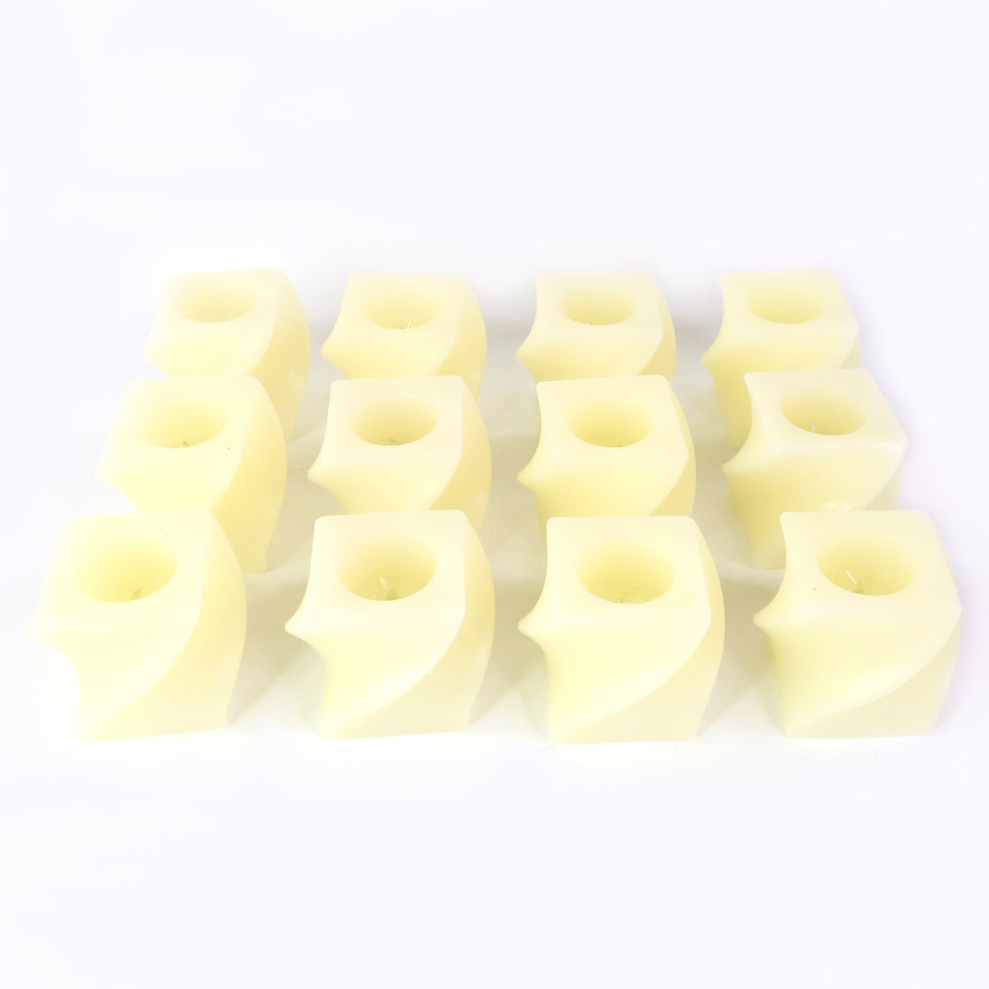 Set Of 12 Led Flameless Decorative Candles Square Shape Tealight Lamps