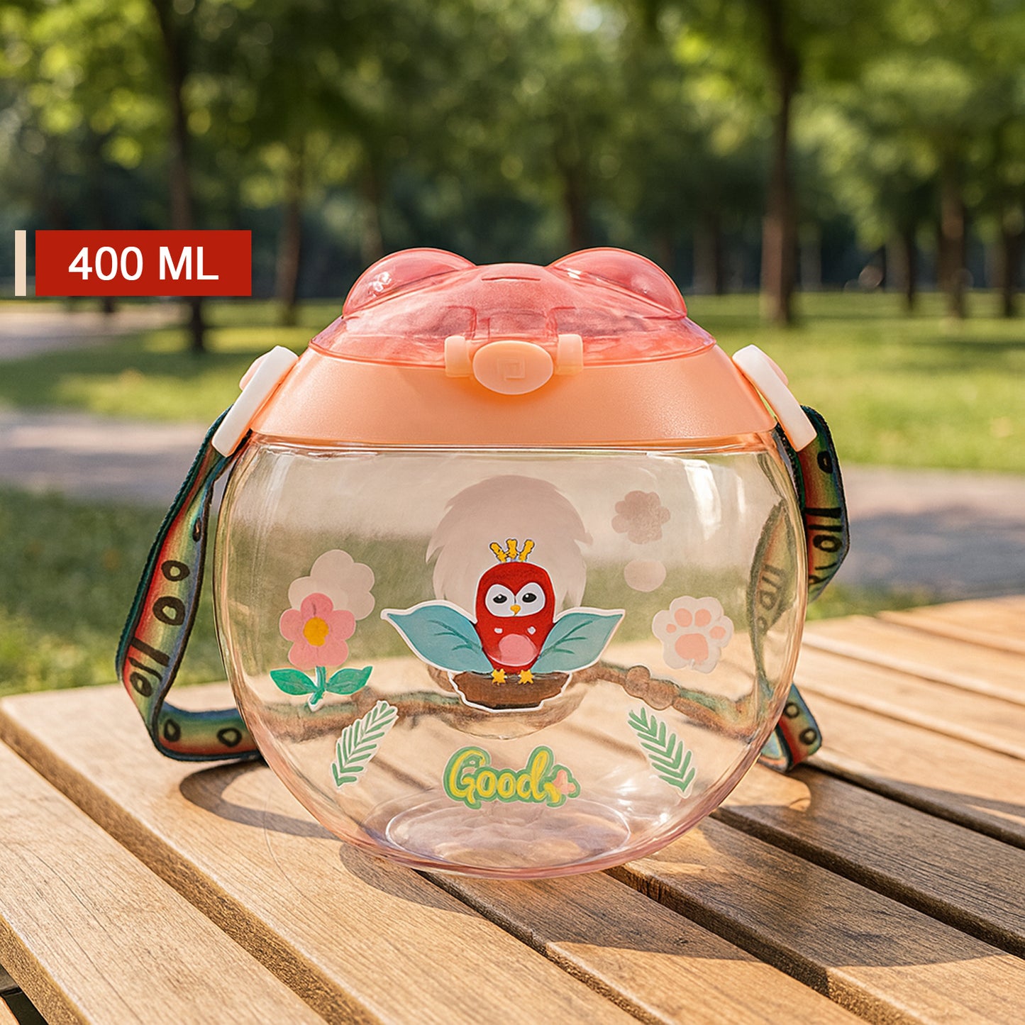 Round Belly Shape Kids Water Bottle (400ml 1 Set )
