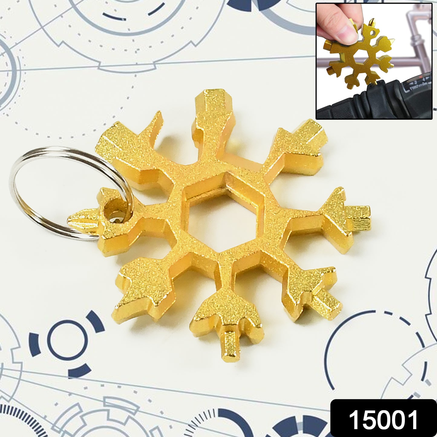 Durable Portable 18 In 1 Snowflake Multi-tool Snowflake Bottle Opener Flat Phillips Screwdriver Kit Wrench