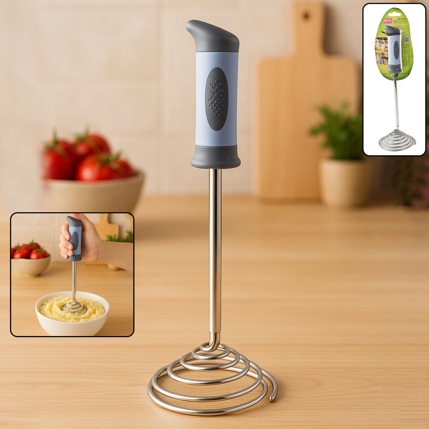 Supermom Spring Omasher Heavy Duty Stainless Steel Vegetable Potato Masher