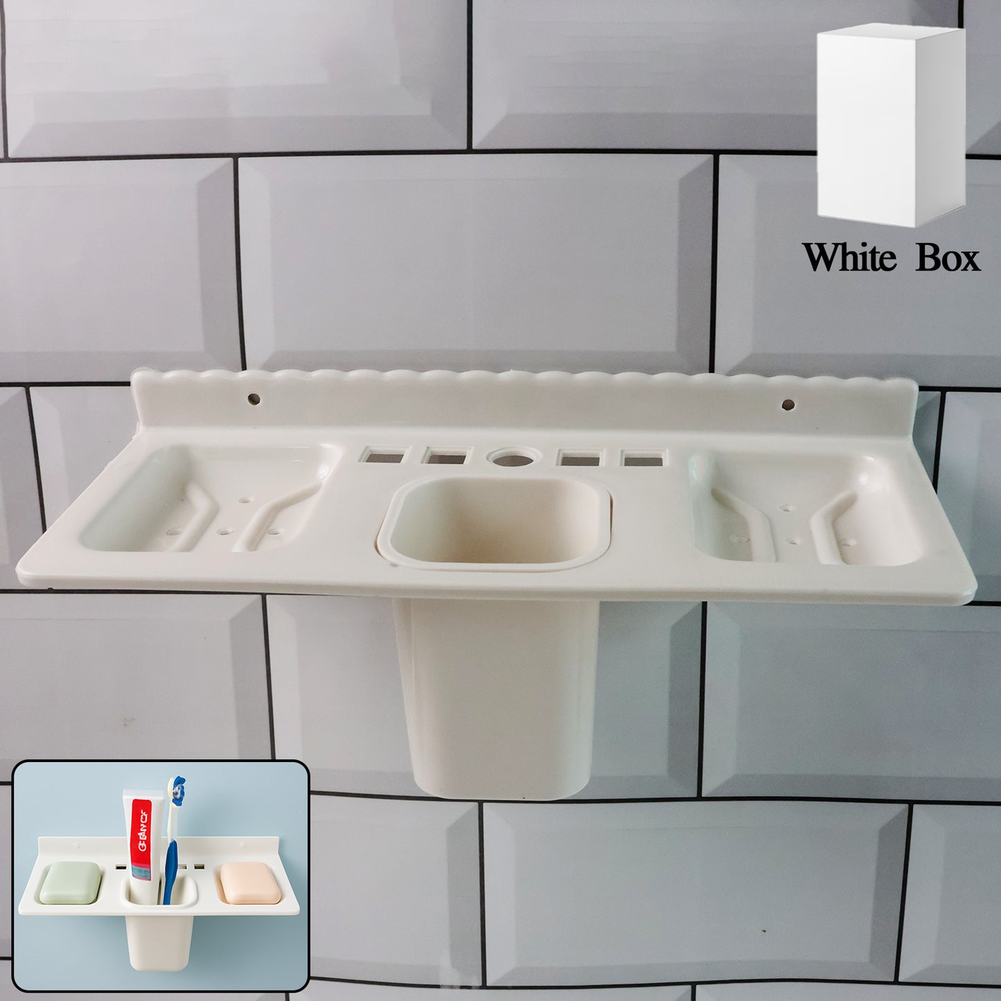 4 In 1 Wall-mounted Bathroom Organizer - (1 Pc)