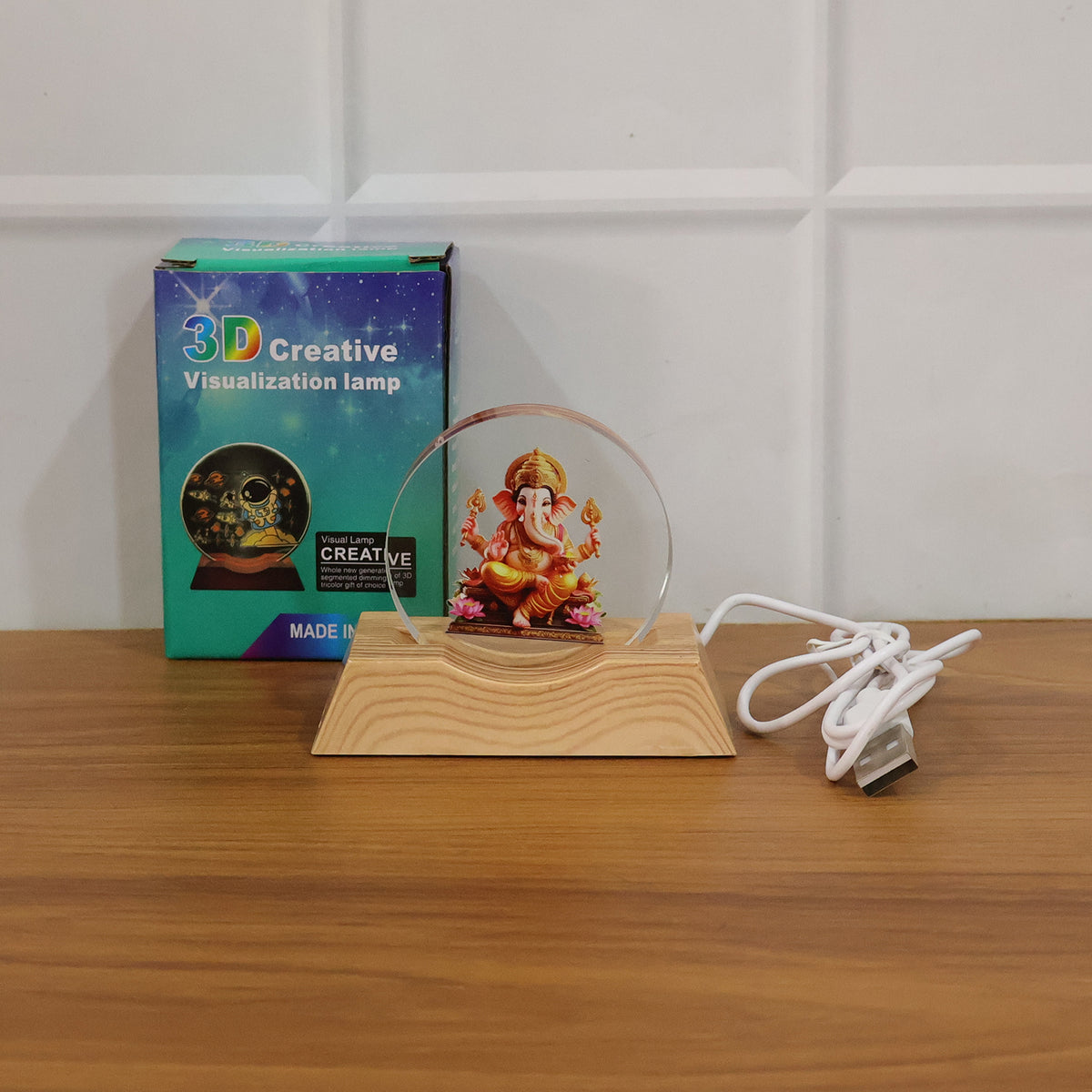Premium 3d Lord Ganesha Acrylic Led Night Lamp (1 Pc)