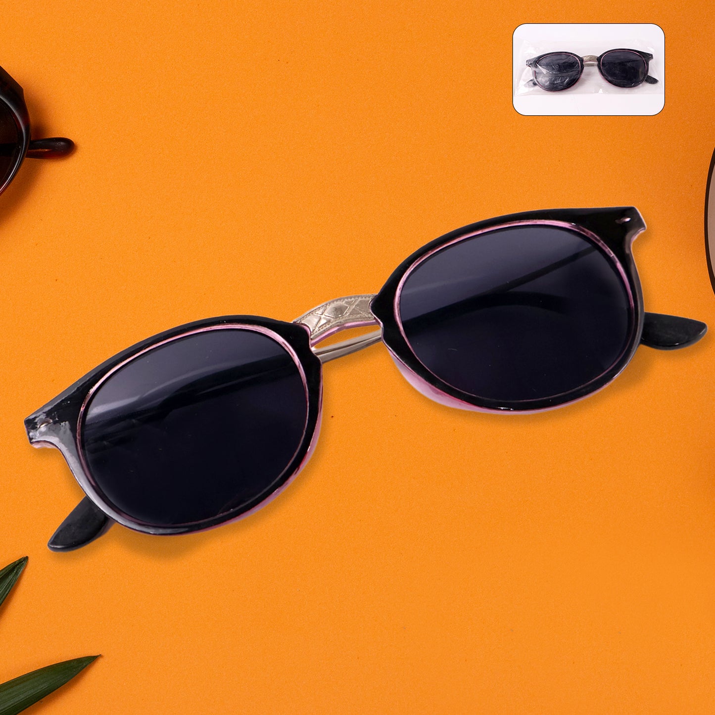 Pink Uv Protected Round Sunglasses Classic Sunglasses For Men Women Lightweight