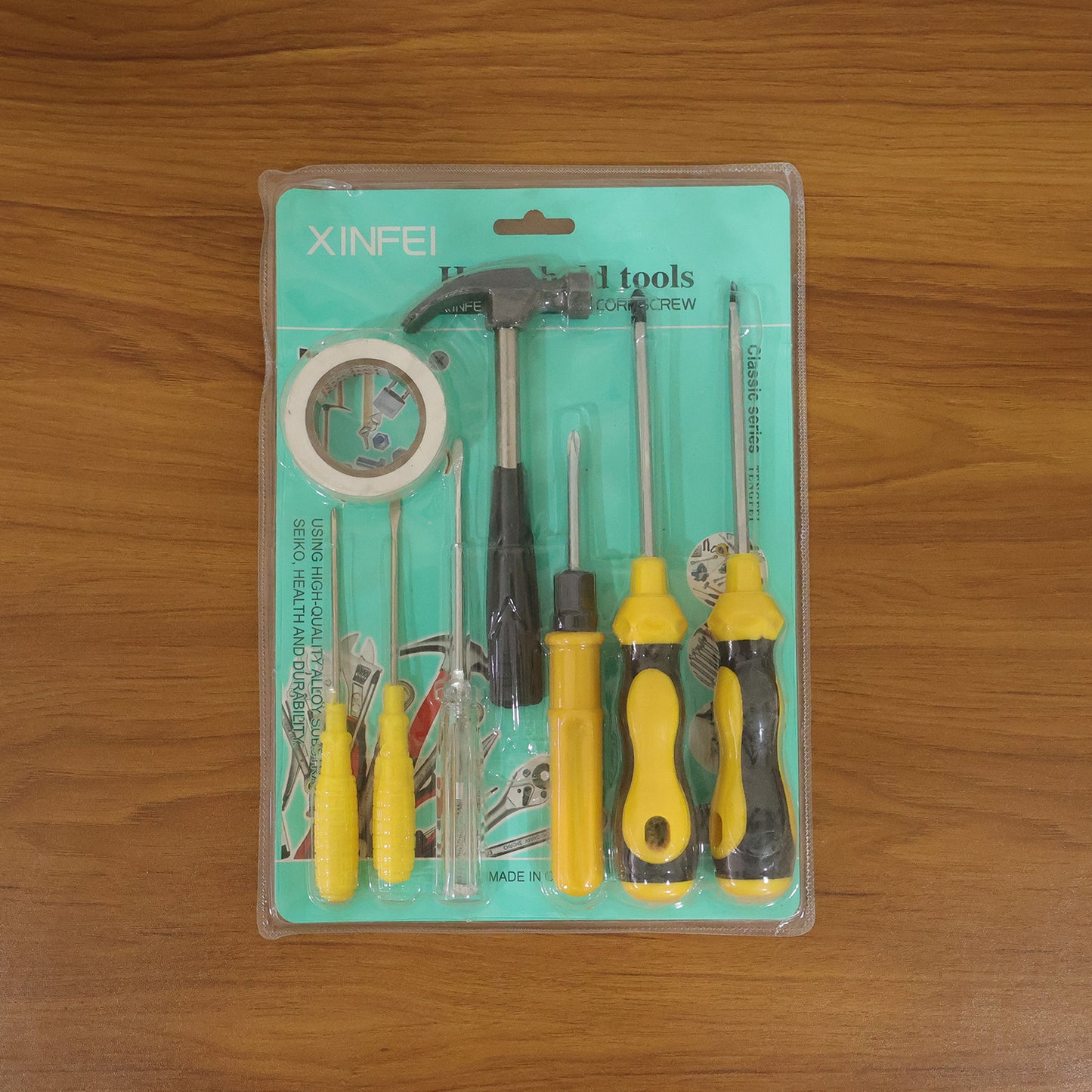 8 In 1 Hand Tool Kit Set Screwdriver Hammer Repair Tool Kit (1 Set Mix Color Tap)