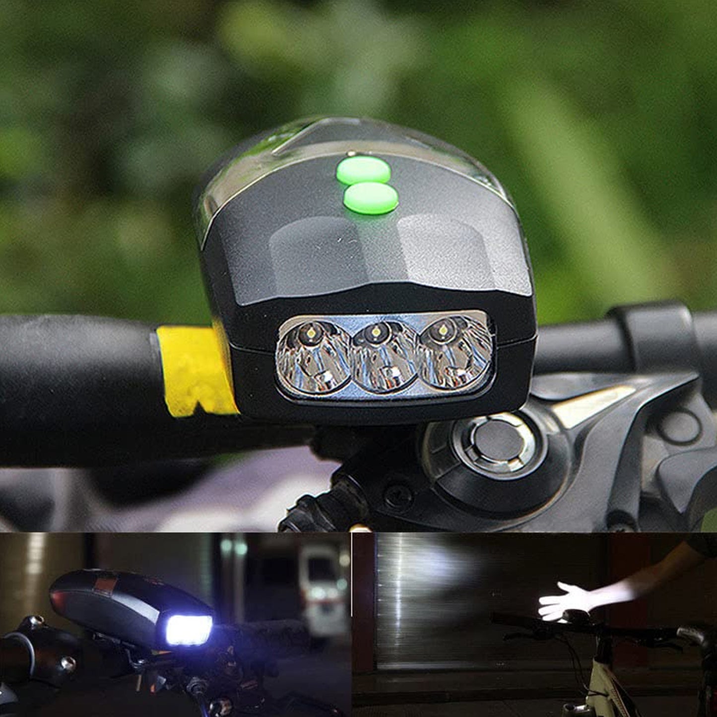 Bicycle 3 Led White Headlight Lamp (1 Pc Battery Not Included)