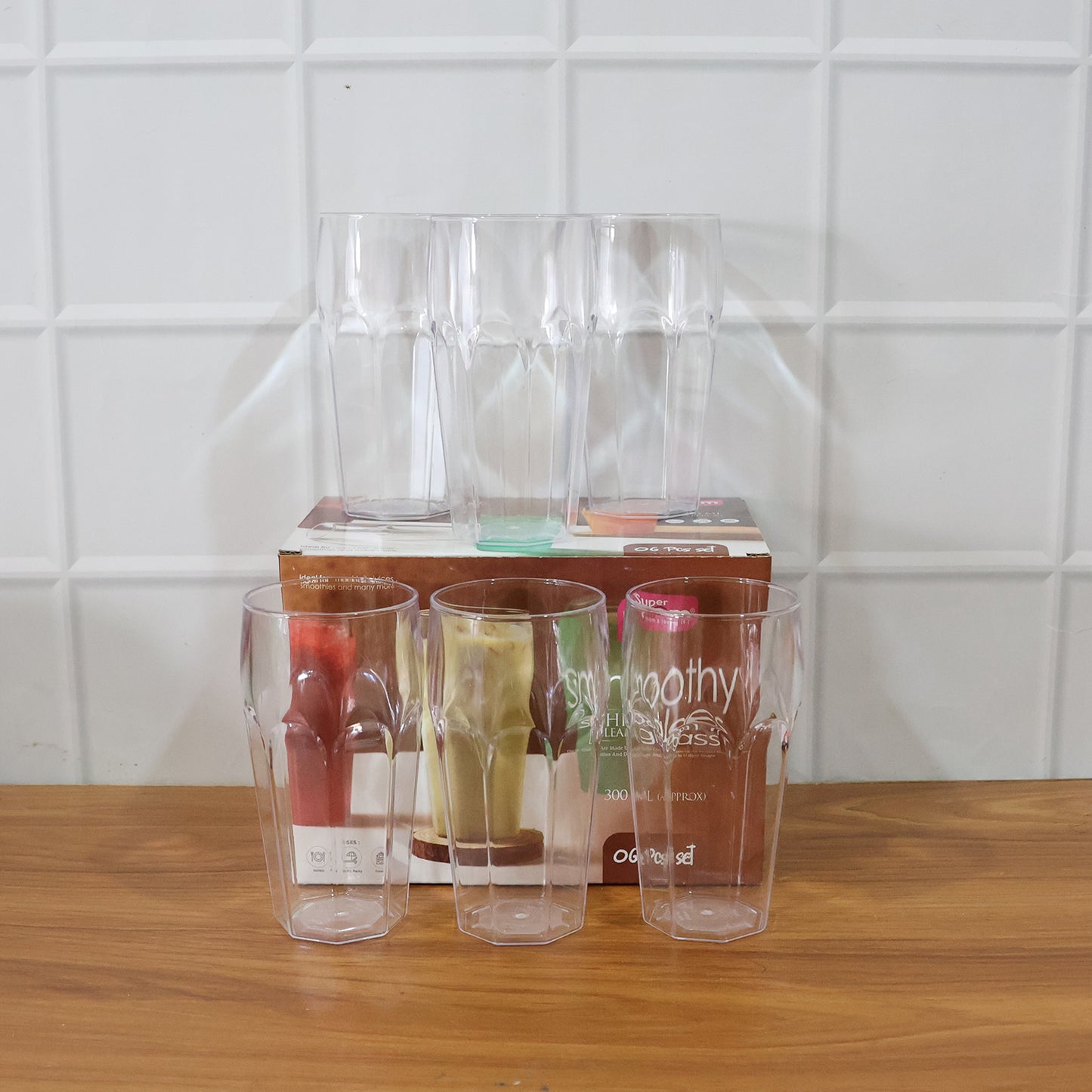 Supermom Transparent Smoothy Glass Set (Approx 300ml 6 Pc)