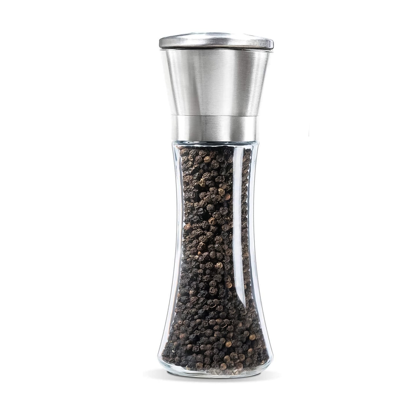 Premium Stainless Steel Glass Manual Spice Grinder (1 Pc)