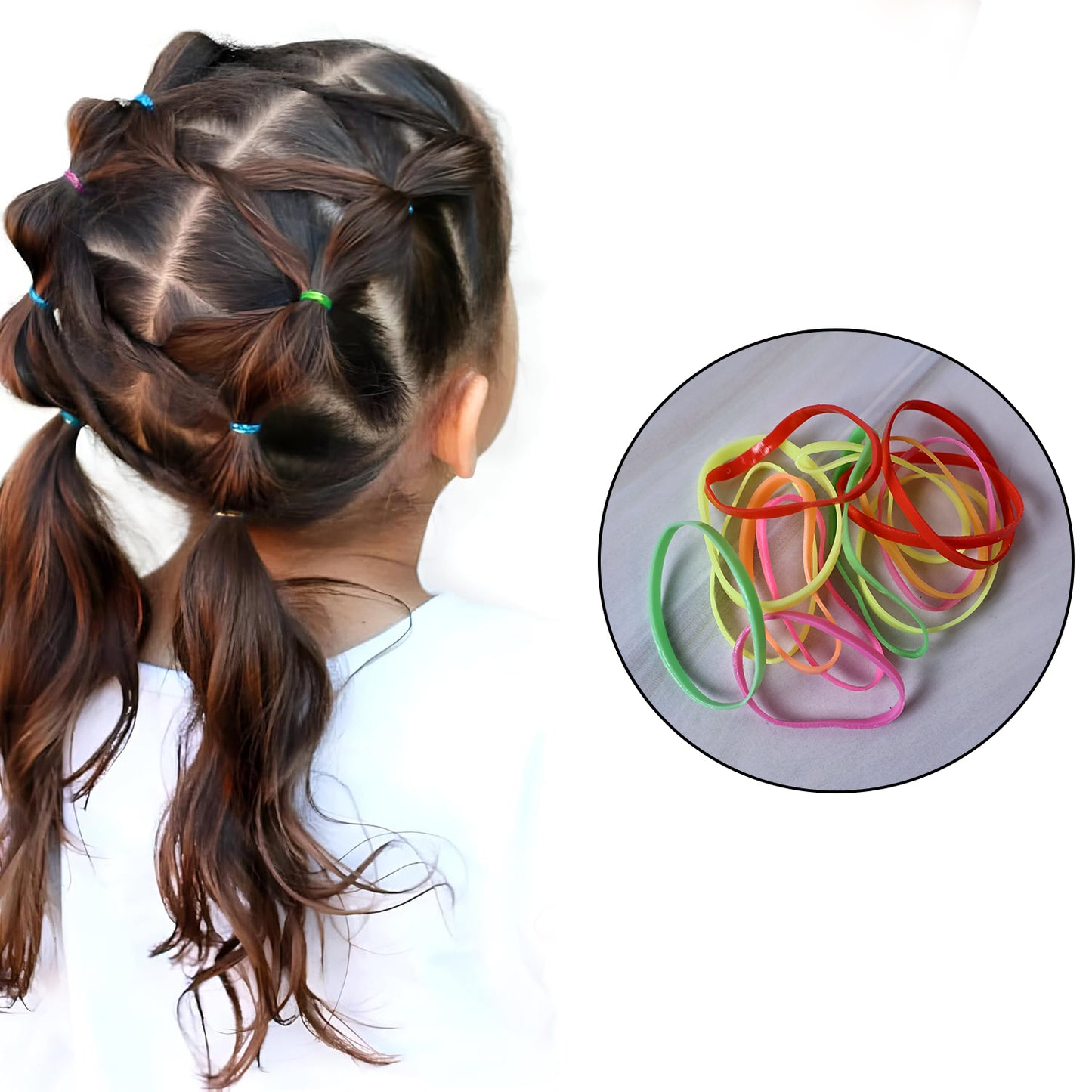 Kids Hair Bands Rubber Bands Cute Hair Clips In Storage Box (Mix Design 1 Set)