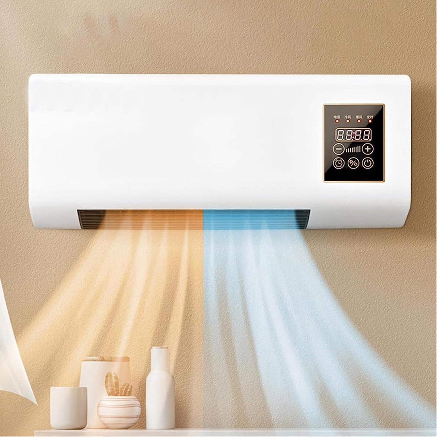 Wall Mounted Air Conditioner Fan Cooling And Heating Dual Purpose Small Air Conditioning Fan With Remote Control