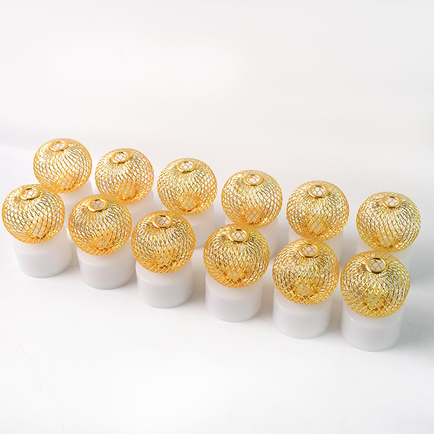 Led Ball Shaped Decorative Light With Mesh Cover (12 Pc Set)