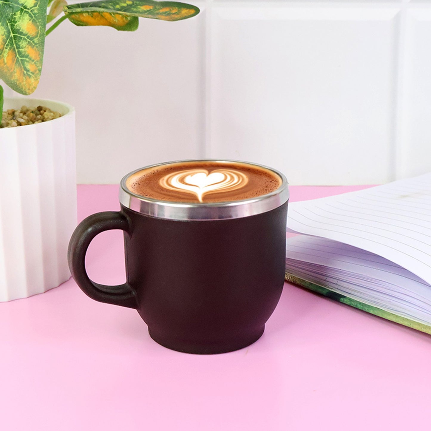 Apex Premium Double Wall Stainless Steel Cappuccino Mug Gift Set (6 Pc 100 Ml)