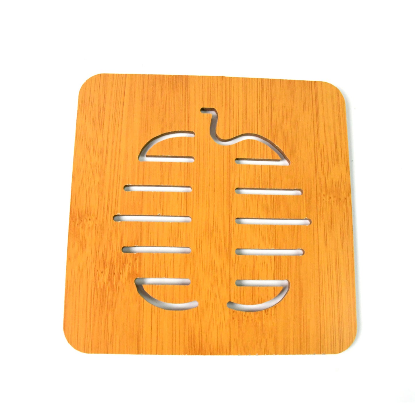Square Bamboo Wood Table Place Mat Hot Pot Cup Mat Tea Coaster(1414 Cm 1 Pc)