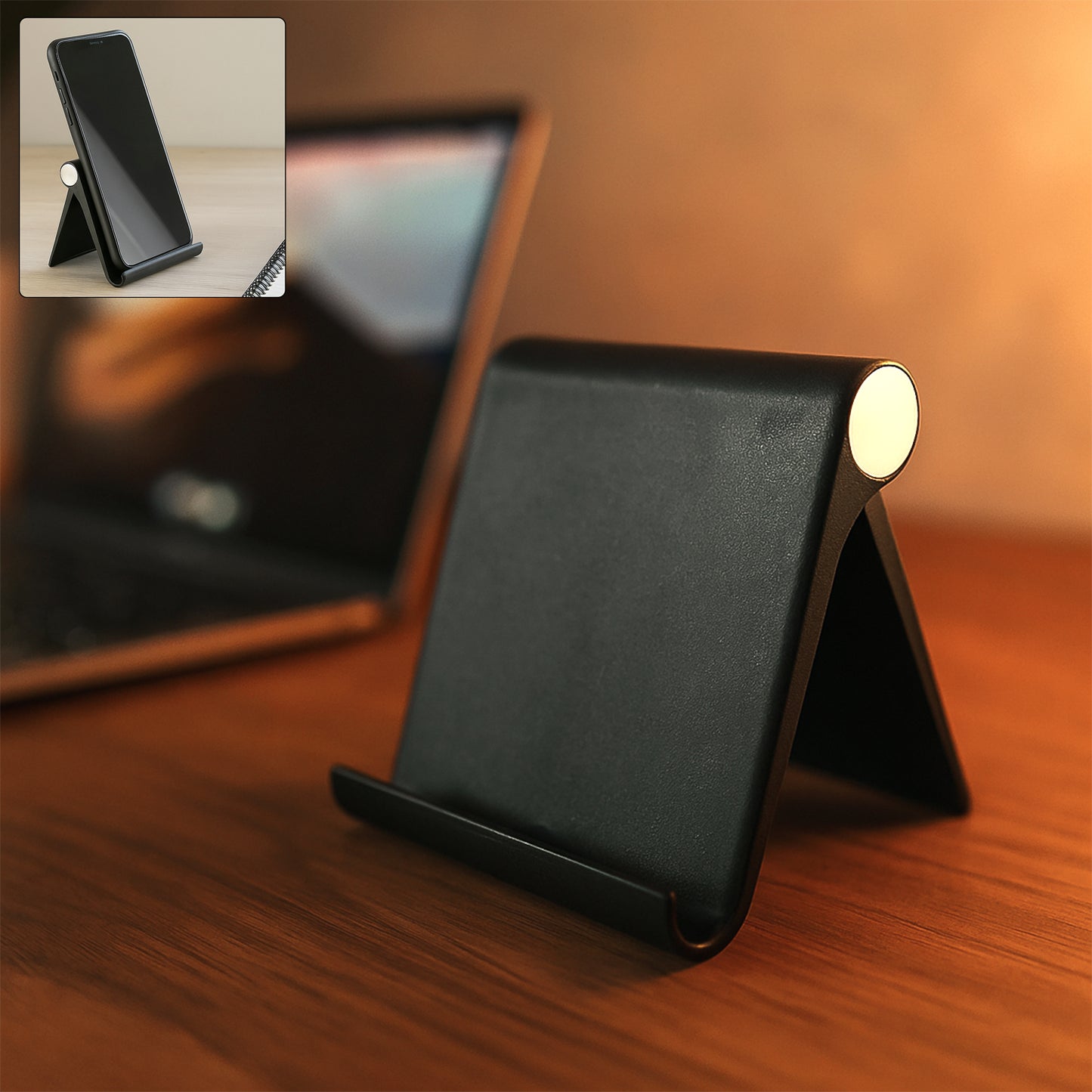 Plastic Foldable Desktop Mobile Stand (1 Pc Black)