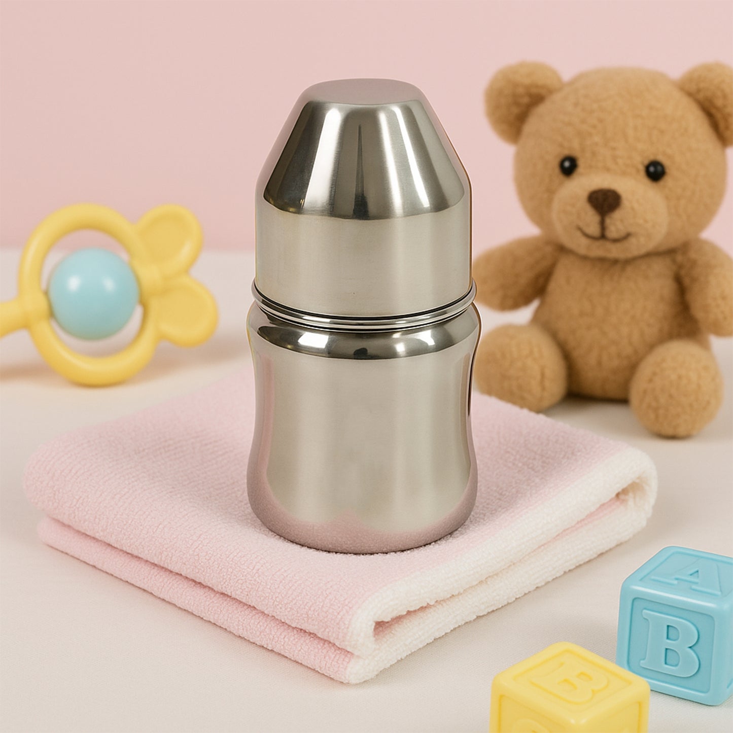 Apex Premium Stainless Steel Baby Feeding Bottle (125 Ml 1 Pc)