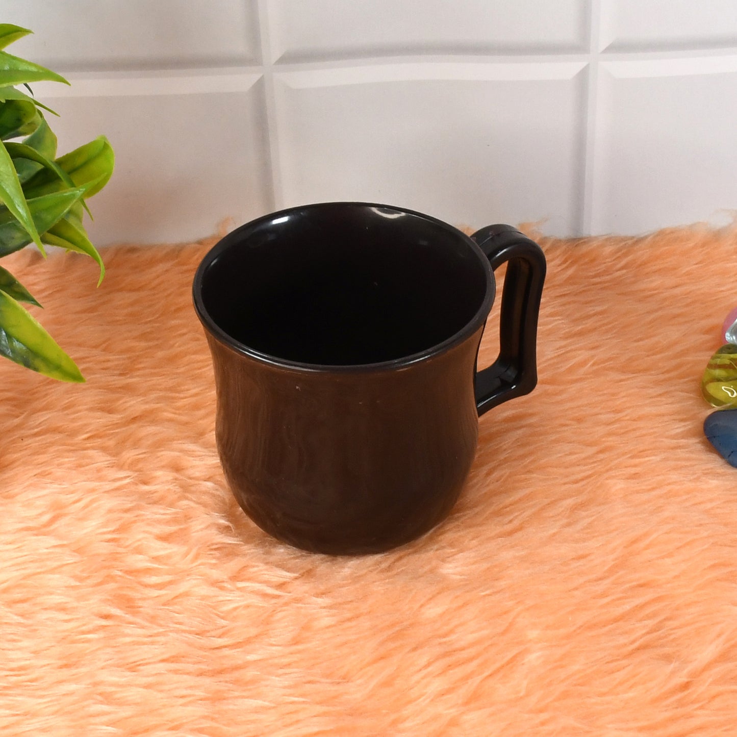 Premium Plastic Coffee Tea Cups Mug With Handle (1 Pc Loose Mix Color)