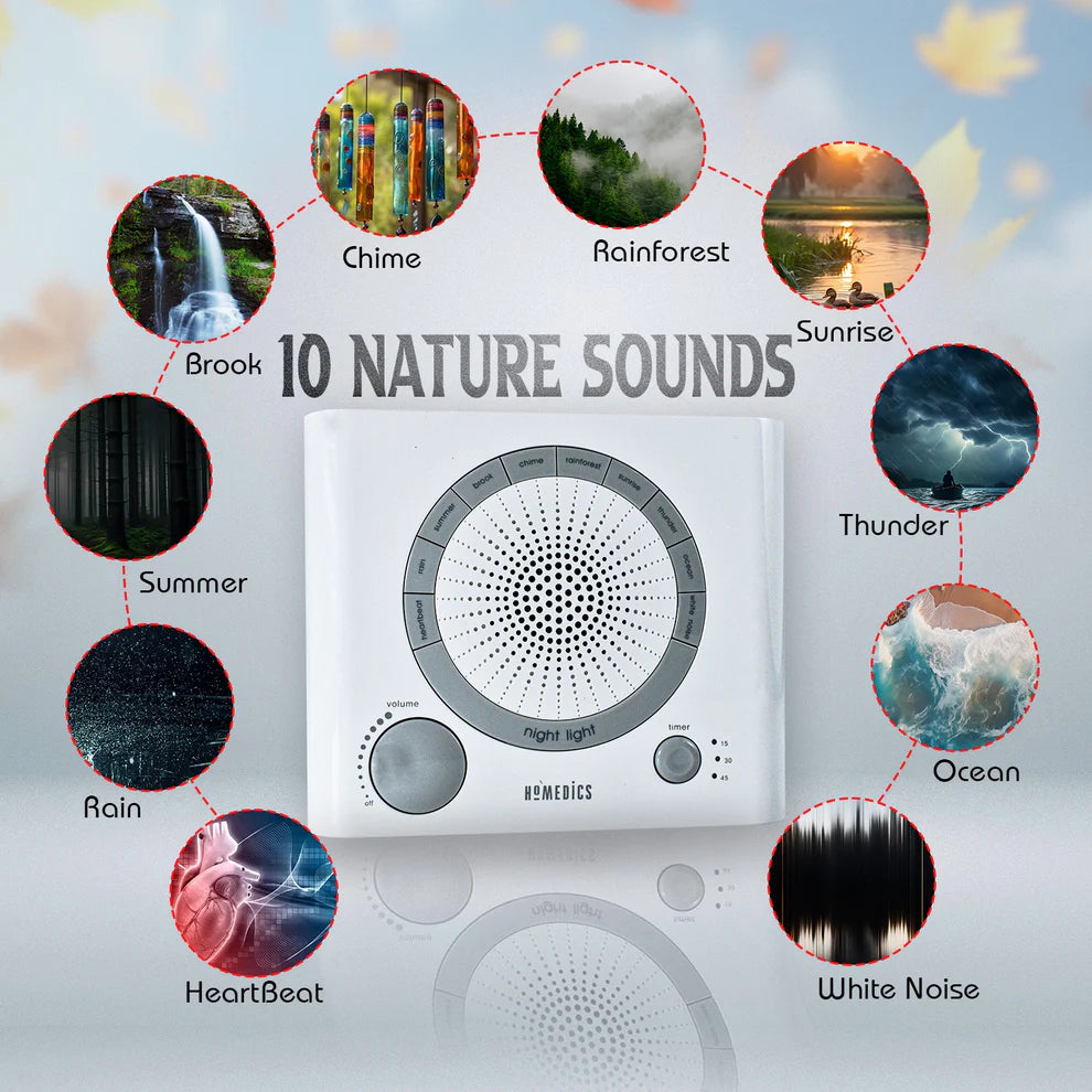 6574 Sleep Therapy Noise Sound Therapy Machine With 8 High-fidelity Soothing Sleeping Anxiety Stress Natural Sounds Battery Or Adaptor Charging Options 3 Auto-off Timer Option