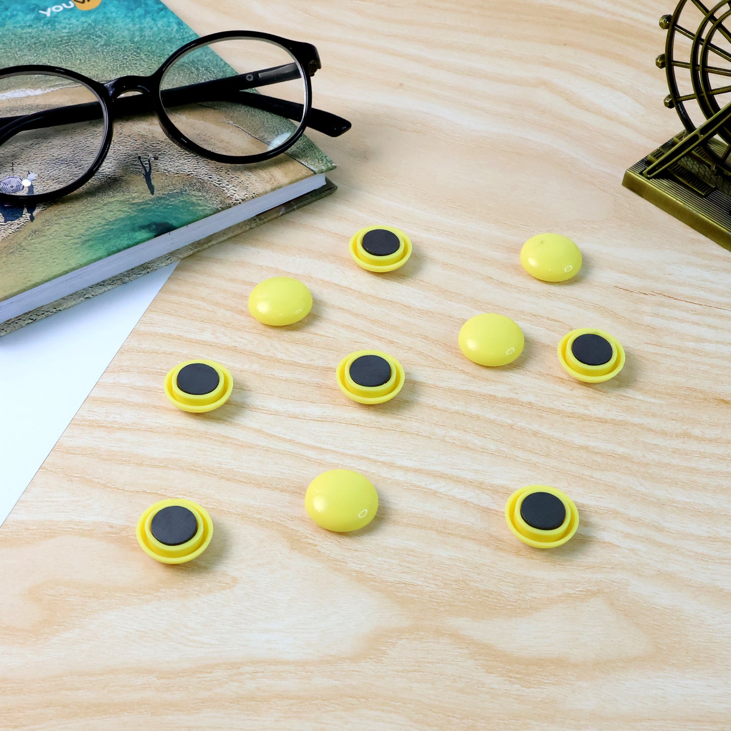 Strong Round Fridge Whiteboard Magnet - (10 Pc Set)