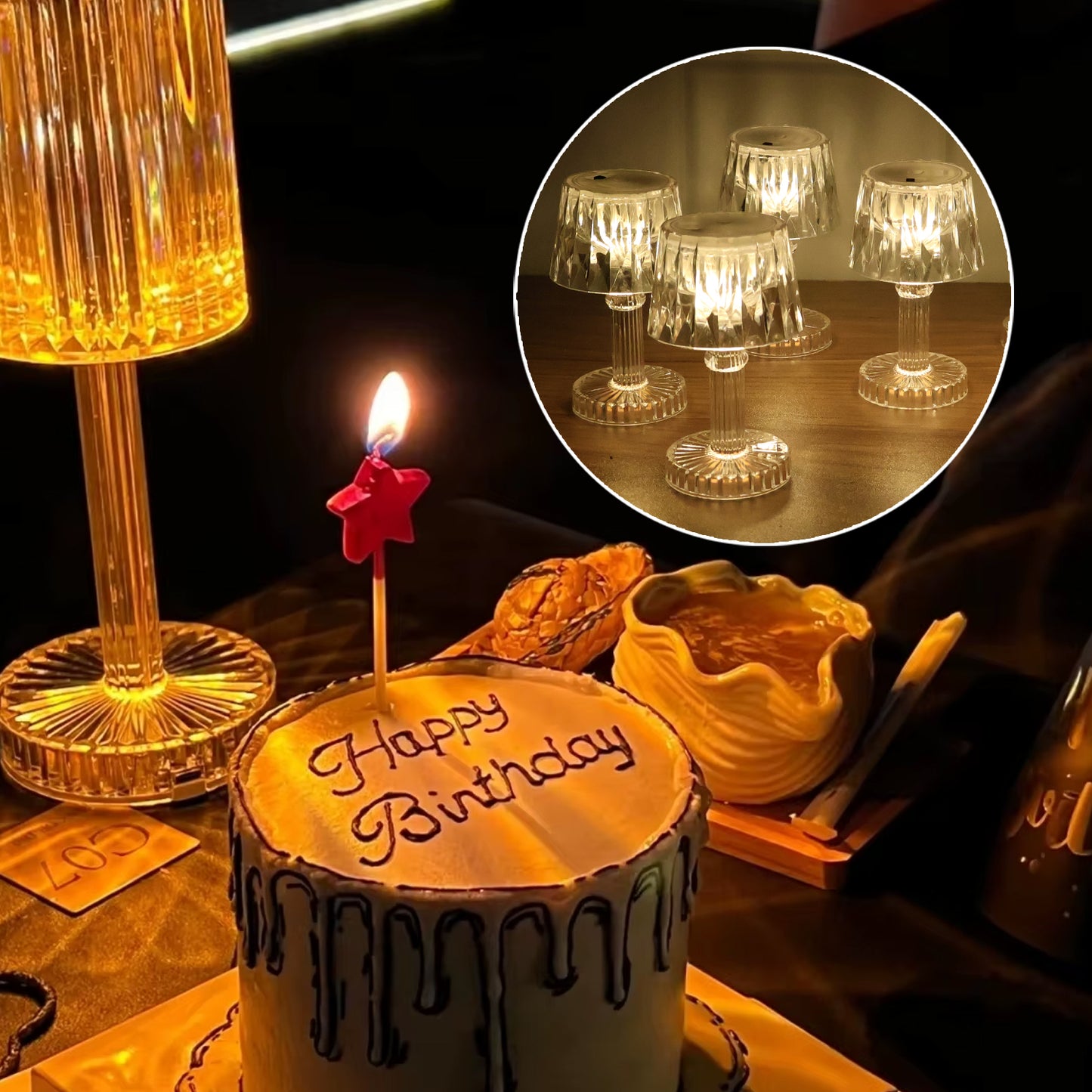 Battery Operated Decorative Led Mini Table Lamp (6 Pc Set)