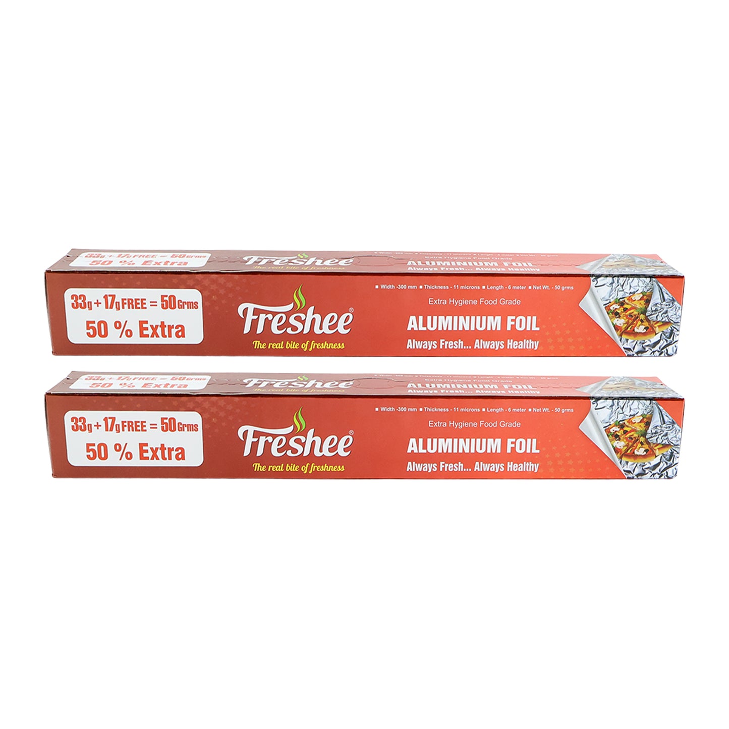 Freshee Premium Aluminium Foil Twin Pack 2 Pc (Net 50 G Each)