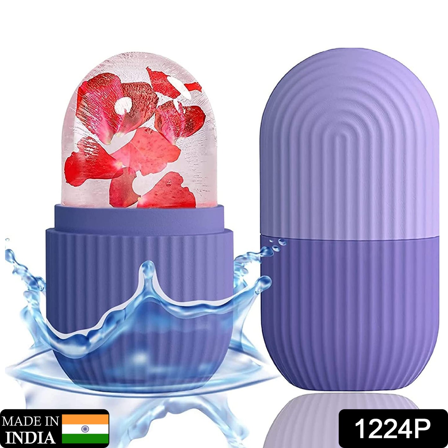 1224p Beauty Ice Roller For Face Massager Eye Reusable Face Rollers Facial Roller ( Purple Color)