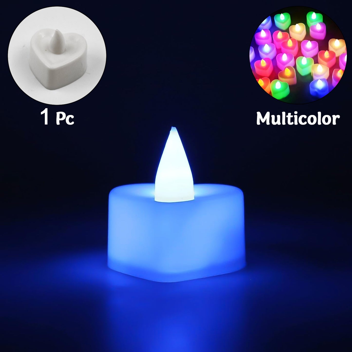 Led Tealights Smokeless Plastic Decorative Candles (Pack Of 1 Multicolor)